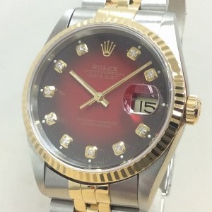 ロレックス デイトジャスト 16233G レッドグラデーション文字盤