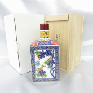 響 21年 有田焼 金襴手花卉文角瓶 箱