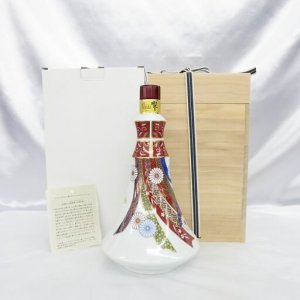 響 21年 有田焼 色絵菊熨斗文扇形瓶 木箱/冊子付