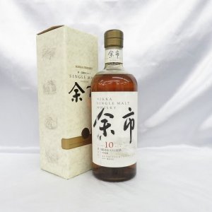 余市 10年 シングルモルト 旧ラベル 原酒 石炭直火焚蒸留 箱付