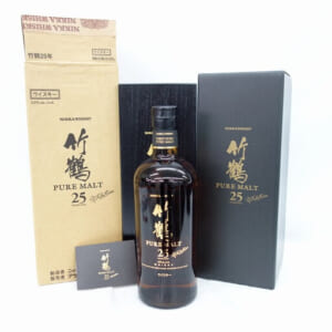 竹鶴 25年 ピュアモルト 完品 外箱/内箱/木箱/冊子付