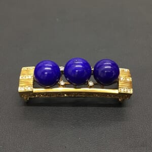 ラピスラズリ帯留 K18を含む総重量18.7g