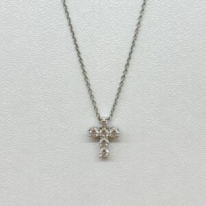 ギメル クロスダイヤモンドネックレス PT950 4.3g 0.628ct