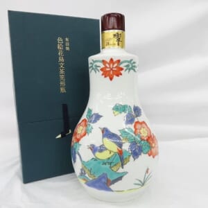 響 21年 有田焼 色絵花鳥文茶筅形瓶 箱付
