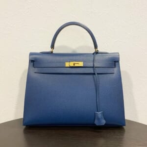 エルメス ケリー 35 ネイビー アルデンヌ ゴールド金具