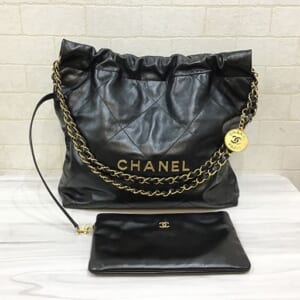 シャネル シャネル22 ハンドバッグ シャイニーカーフスキン ゴールド金具 AS3260