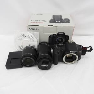 CANON キヤノン デジタル一眼レフカメラ EOS Kiss X8i + EF-S 18-55 IS STMキット+55-250mm レンズ付き 中古品