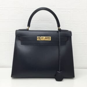 エルメス ケリー 28 ボックスカーフ 黒 ゴールド金具