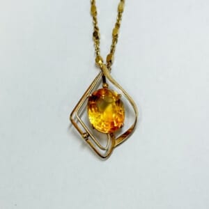 シトリンネックレス K18を含む総重量7.5g