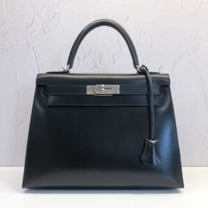 エルメス ケリー 28 ボックスカーフ 黒