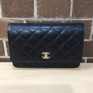 シャネル マトラッセ チェーンウォレット キャビアスキン ゴールド金具 AP4241