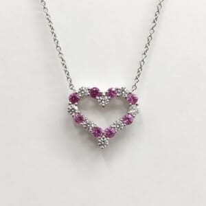 ティファニー センチメンタルハートネックレス ピンクサファイア&ダイヤ PT950