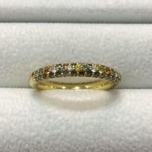 ポンテヴェキオ エテルノ ピッコリーニリング K18YG グリーンダイヤモンド/カラーサファイア/ダイヤモンド GL0002R060GDYG