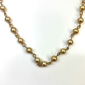 タサキ ゴールデンパールネックレス 9.7mm 66cm