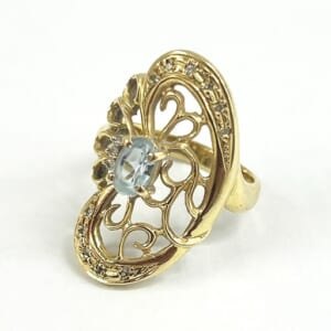 アクアマリンリング K18を含む総重量5.3g