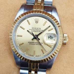 ロレックス デイトジャスト リューズ不良 ガラス欠け 69173