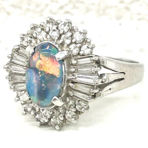 ブラックオパールリング 0.76ct