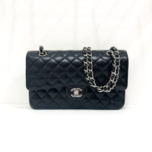 シャネル マトラッセ チェーンショルダーバッグ MM キャビアスキン 黒 シルバー金具 A01112