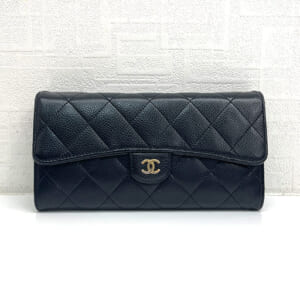 シャネル マトラッセ ロングフラップウォレット キャビアスキン A80758