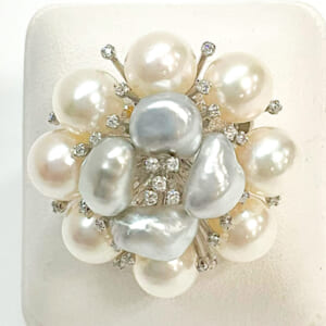 真珠リング K18WGを含む総重量24.5g