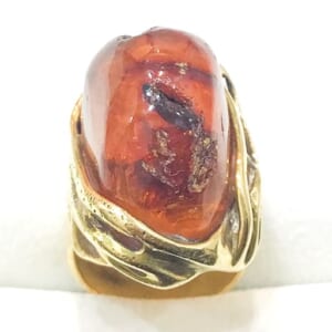 琥珀リング K18を含む総重量18.8g