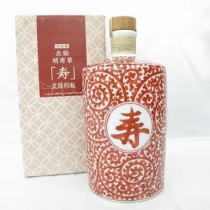 白州 ピュアモルト 有田焼 赤絵蛸唐草 ｢寿｣ 文筒形瓶 箱付