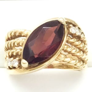 ガーネットリング K18を含む総重量6.1g