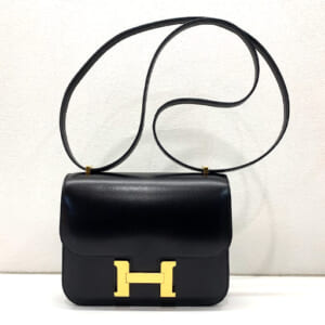 エルメス コンスタンス 18 黒 ボックスカーフ ゴールド金具