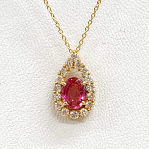 ピンクトルマリンネックレス K18