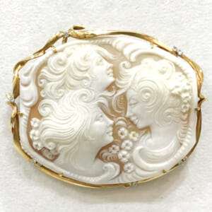 カメオブローチ K18 シェルカメオ