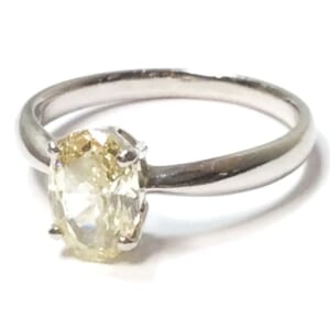 ダイヤモンドリング 1.55ct pt900 イエローダイヤ サイズ14