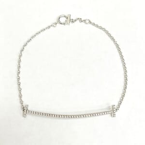 ティファニーT スマイルブレスレット WG ダイヤ クラスプ破損