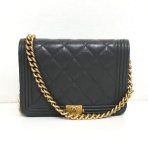 シャネル ボーイシャネル チェーンウォレット AP2464 キャビアスキン グレー 