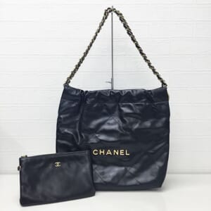 シャネル シャネル22 スモールチェーンショルダーバッグ AS3260 シャイニーカーフスキン ゴールド金具