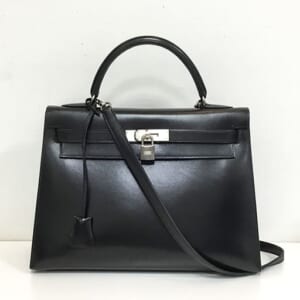 エルメス ケリー 32 黒 ボックスカーフ