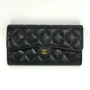 シャネル ロングフラップウォレット AP0241 キャビアスキン