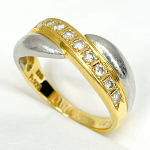 ダイヤモンドリング 0.20ct ウェーブライン YG×PT