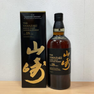 山崎 18年 シングルモルト ホログラムシール有 箱ダメージ有