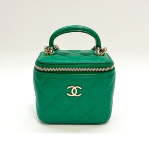 シャネル バニティ チェーンショルダーバッグ AP2198 ラムスキン グリーン
