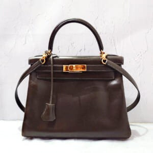 エルメス ケリー 28 茶 ボックスカーフ