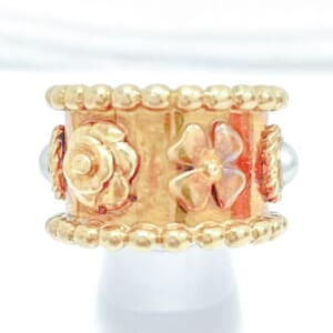 シャネル カメリア  スリーシンボルリング