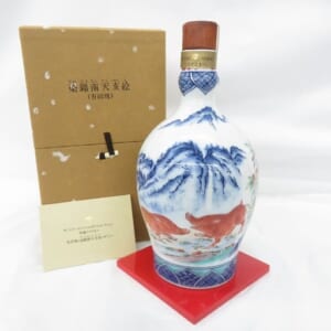 サントリー 特製ウイスキー 有田焼 染錦南天亥絵 箱/冊子/台付