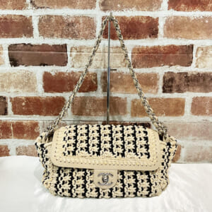 シャネル クロシェチェーンショルダーバッグ 30 ファブリック かぎ編み