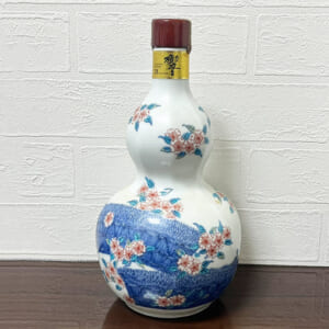 響 21年 有田焼 色絵柴垣桜文面取瓢型瓶 ボトル汚れ キャップシール劣化あり