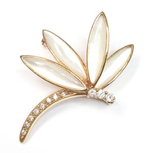 真珠ブローチ トンボデザイン K18