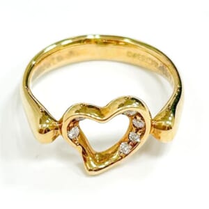 ティファニー オープンハートリング 750YG #44 5Pダイヤ