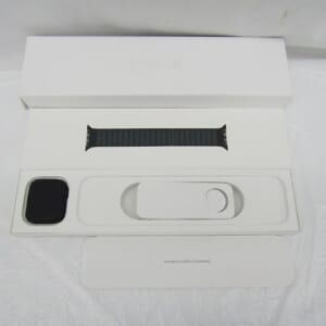 中古品 Apple アップル Apple Watch アップルウォッチ Series8 45mm GPSモデル MNP83J/A ミッドナイトアルミ/レザーリンク