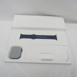 中古品 Apple アップル Apple Watch アップルウォッチ Series11 GPS 46mm MEW94J/A スペースグレイ+アンカーブルーバンド M/L 美品