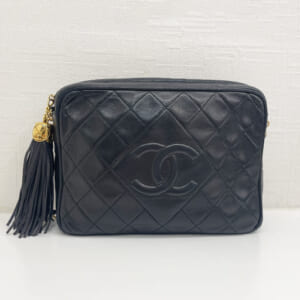 シャネル マトラッセ チェーンショルダーバッグ ラムスキン フリンジ