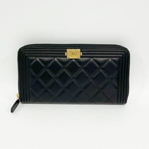 シャネル ボーイシャネル 財布 A80288 ラムスキン ゴールド金具